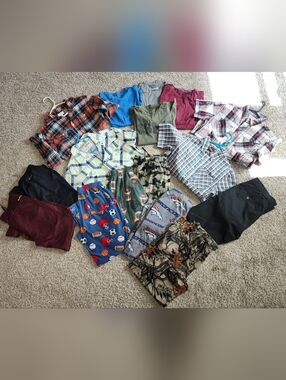 Bundle Of Mixed Boys Clothing Lot - Multicolor Shirts & Pajama Pants